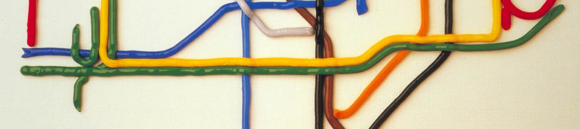 A tube of acrylic paint depicting the Underground network