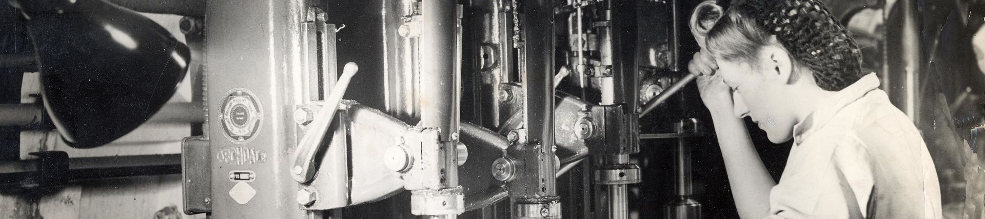 B/W print; Plessey underground factory, by Plessey Photographic, 1942