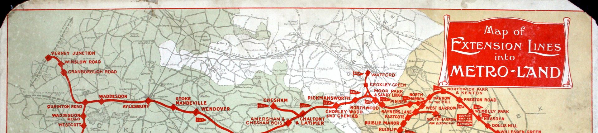 Carriage panel; Metropolitan Railway line extensions into Metro-Land, 1926