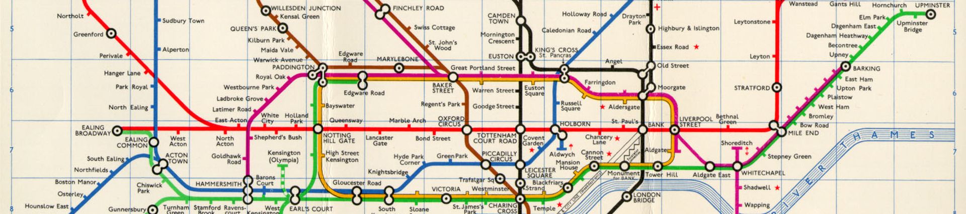 A diagrammatic map of London Underground's lines