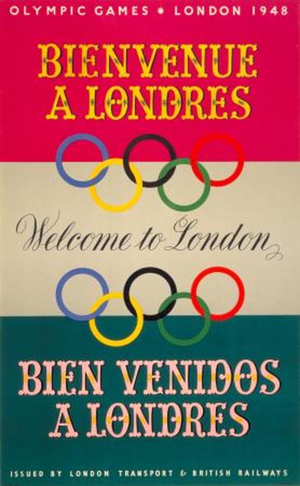 SPORT ADVERT 1948 OLYMPIC GAMES LONDON RINGS BIG BEN UK ART POSTER PRINT LV7461