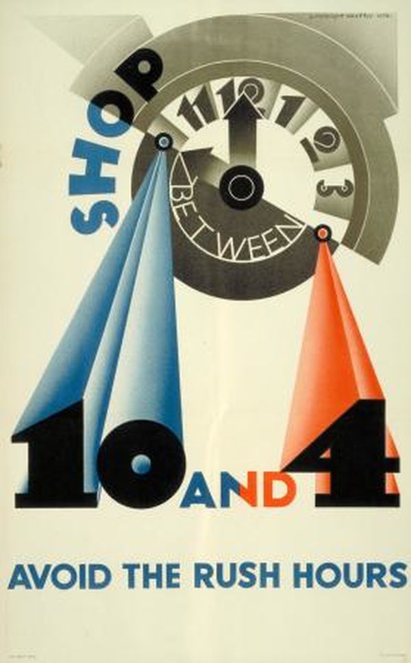 Poster Shop Between 10 And 4 By Edward Mcknight Kauffer 1947 London Transport Museum