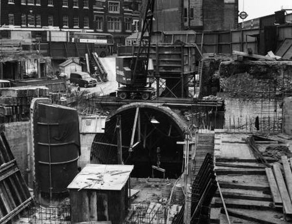 B/W print; London Bridge Station reconstruction, by W H R Godwin, 1950 ...