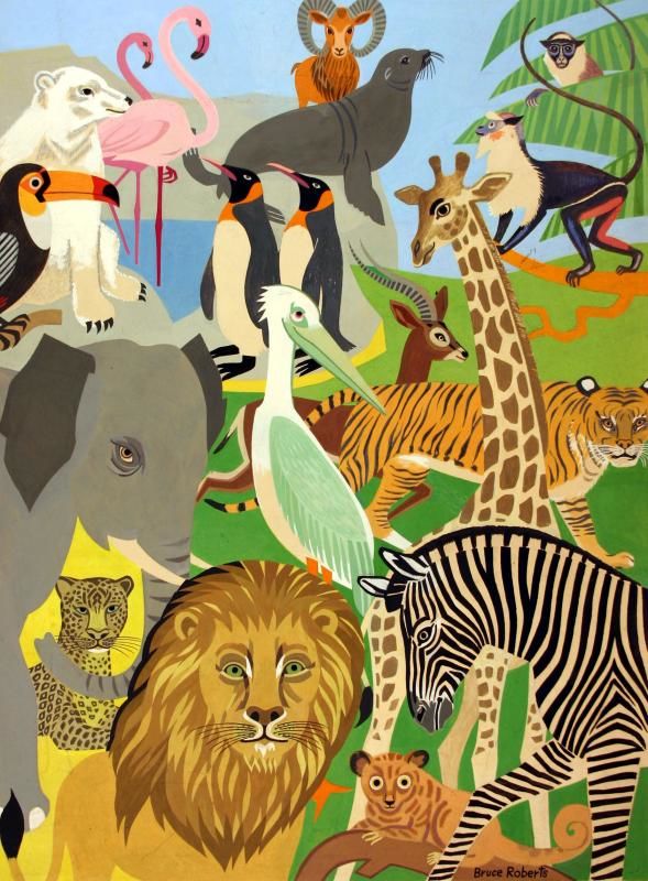 Poster artwork; The Zoo, by Bruce Roberts, 1960 | London Transport Museum